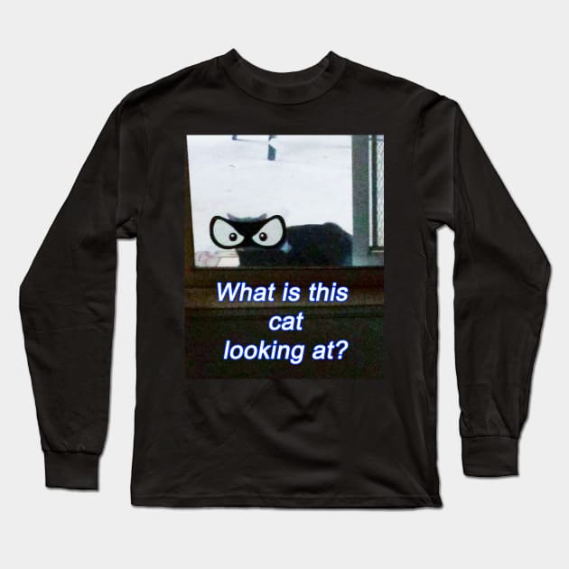 Crazy Eyes Kitty Long Sleeve T-Shirt by Senomar